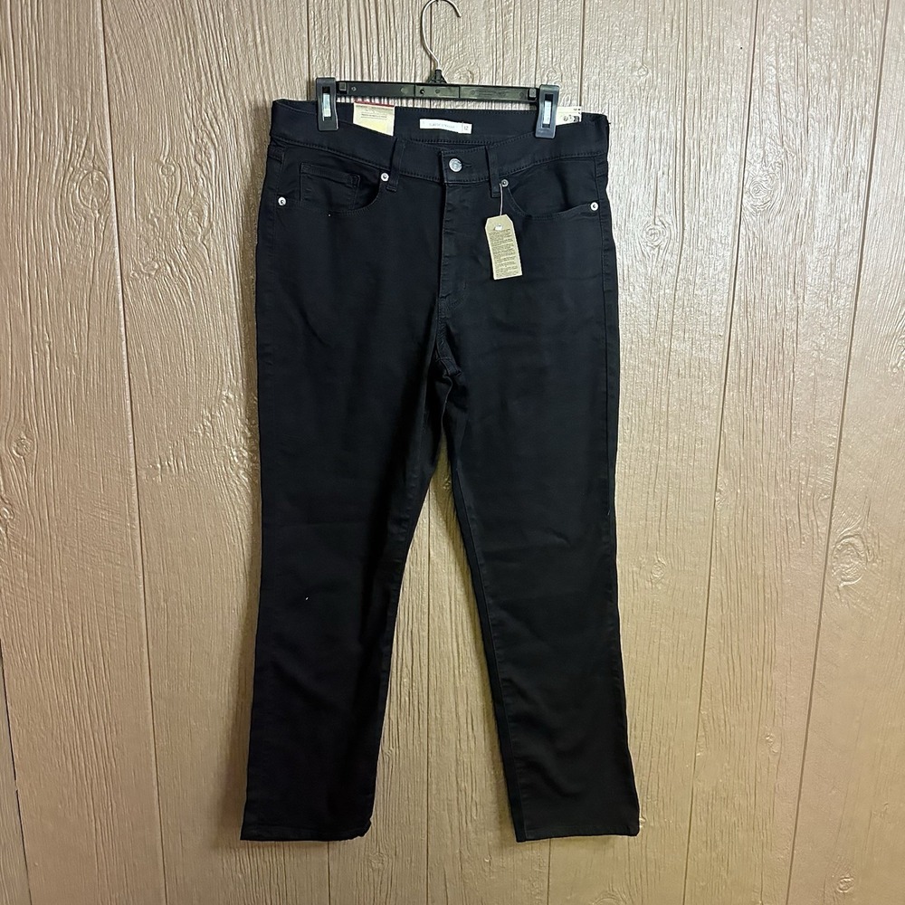 NWT Levi's Women's Black Classic Straight-Leg Jeans Pants Sz 12 Mid Rise
